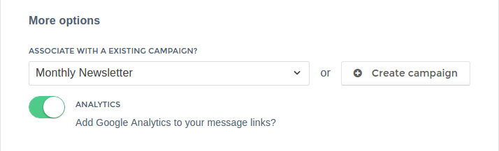 Associate a message with an existing campaign