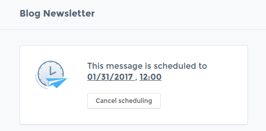 Confirmation of scheduled message