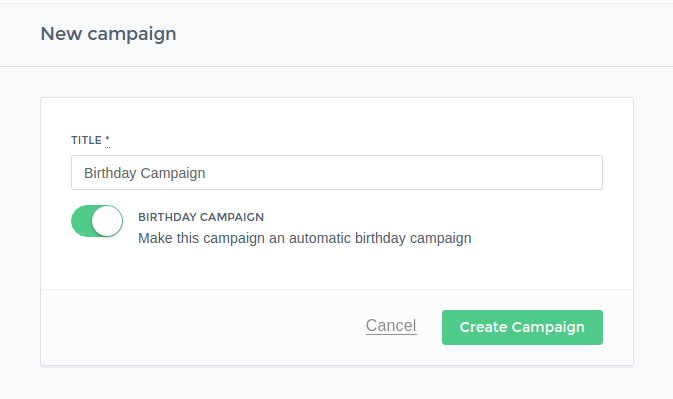 Create a Birthday Campaign