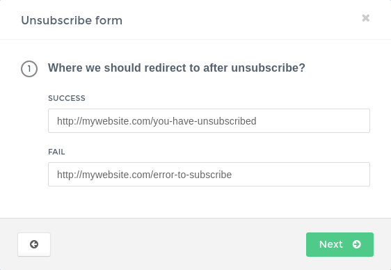 Create an unsubscribe form